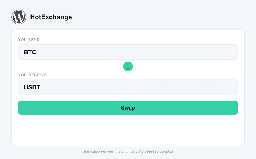 Illustrative swap flow preview for HotExchange - not an actual product screenshot